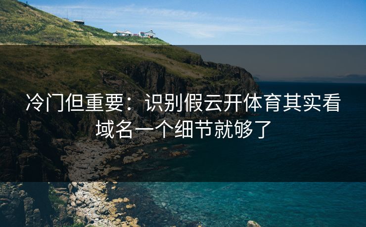冷门但重要：识别假云开体育其实看域名一个细节就够了