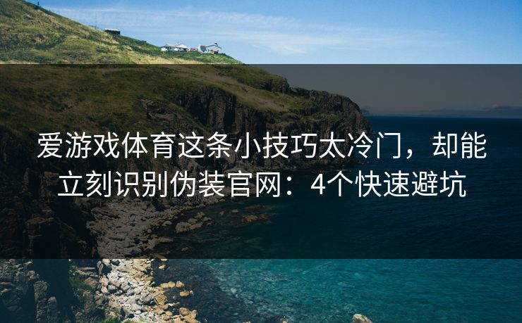 爱游戏体育这条小技巧太冷门，却能立刻识别伪装官网：4个快速避坑