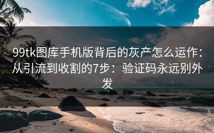 99tk图库手机版背后的灰产怎么运作：从引流到收割的7步：验证码永远别外发